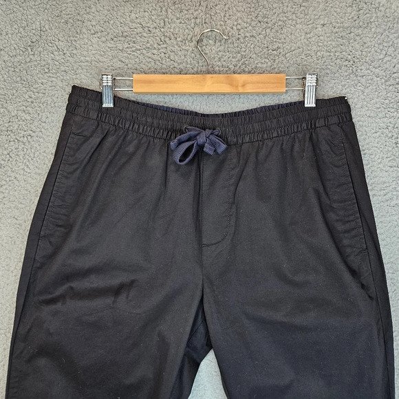 Tommy Hilfiger Mens Black Tie Elastic Waist Cotton Leisure Pants Sz M - Picture 2 of 13